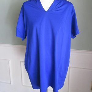 La Blanca Blue Nylon Hooded Swimsuit Coverup - Size L